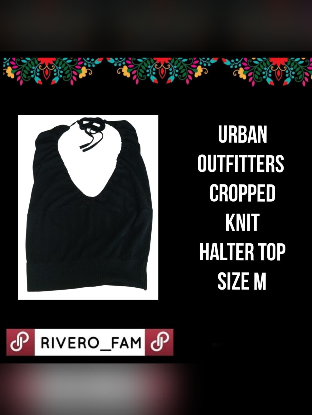 URBAN OUTFITTERS |  CROPPED KNIT HALTER TOP | SIZE M